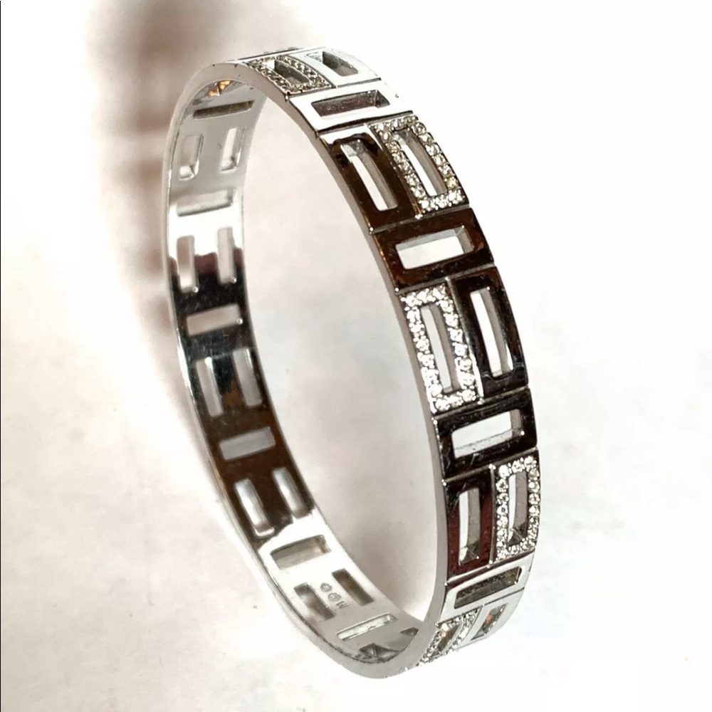 Swarovski Silver Clear Crystal Bangle Bracelet M